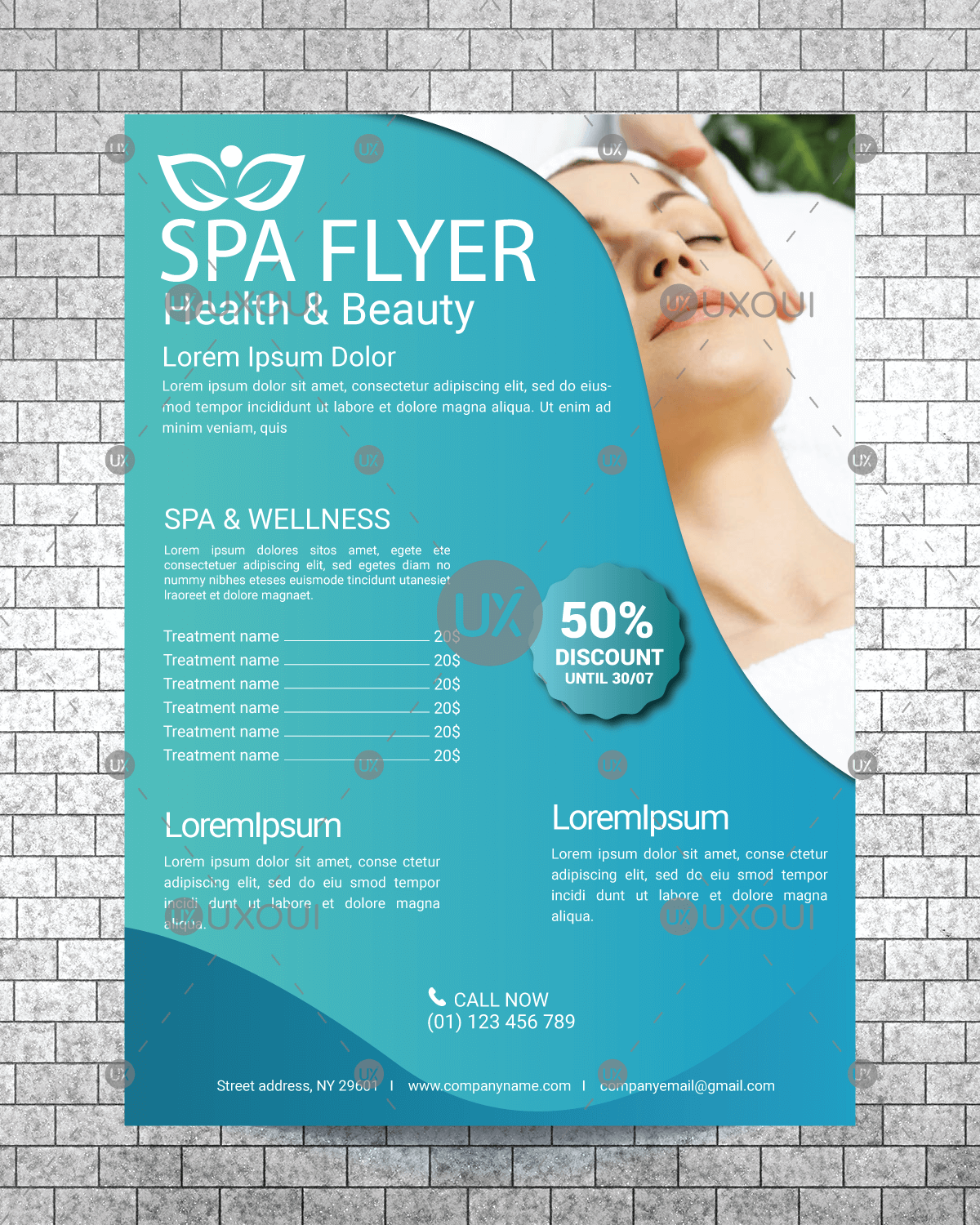 Spa Massage Relax Center Experience Flyer Template Design Vector Uxoui